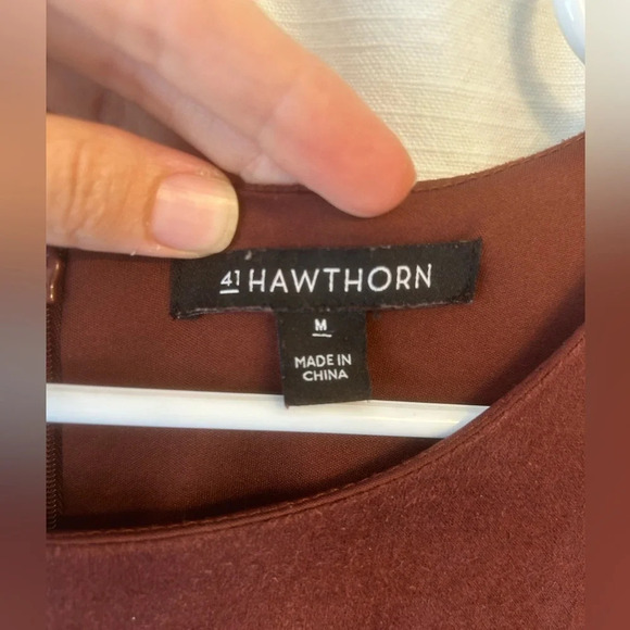 41 Hawthorn Bowie Faux Suede Dress brown size M - Picture 2 of 11